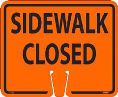 Sidewalk Closed Cone Sign